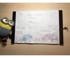 Home&Decoration Elastisches Tafelbrett Memoboard Klemmbrett Künstlerbrett MDF Holz schwarz matt 30 x 1.1 x 42 cm