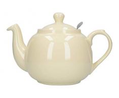 London Pottery Teekanne mit Filter, für 2 Tassen, Grün, Keramik, beige, 6 Tassen