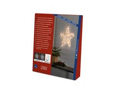 Konstsmide 4471-103 LED Acryl Stern / für Außen (IP44) / mit 8 Funktionen, Steuergerät und Memoryfunktion / 48 warm weiße Dioden / 24V Außentrafo / transparentes Kabel