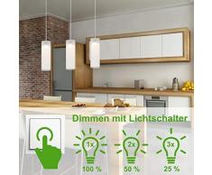 Briloner Leuchten LED Hänge- & Pendelleuchte, Deckenleuchte mit Dimmer 3-flammig, Esstisch & Esszimmer, Wohnzimmer- & Decken-Lampe, 5 W, Länge: 120 cm