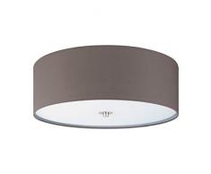 EGLO Deckenlampe Pasteri, 3 flammige Textil Deckenleuchte, Material: Stahl, Stoff, Glas, Farbe: Nickel matt, anthrazit braun, Fassung: E27, Ø: 47,5 cm