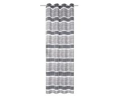 Home Fashion Schlaufenschal Querstreifen, Polyester, Grau, 245 x 140 cm