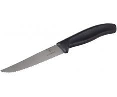 Victorinox Swiss Classic Steakmesser mit Wellenschliff, 11 cm Klinge, Klingenschutz, Spülmaschinengeeignet, schwarz