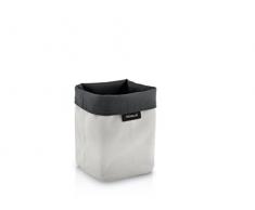 blomus 68893 Ara Korb, Stoff, sand-anthrazit, 9 x 9 x 11,5 cm