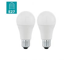 EGLO LED E27 Lampe 2er-Set, Glühbirne, 2 LED Lampen, je 10 Watt (entspricht 60 Watt), 806 Lumen, E27 LED warmweiß, 3000 Kelvin, LED Leuchtmittel, Glühlampe A60, Ø 6 cm