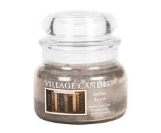 Village Candle Ledereinband Duftkerze im Glas, 312 g, Grau, 10.7 x 9.5 x 5.5 cm