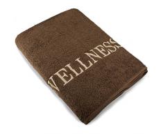 aqua-textil Wellness Saunatuch 80 x 200 cm Uni braun Baumwolle Frottee Sauna Handtuch Strandtuch