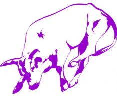 INDIGOS 4051095060703 Wandtattoo w628 Stier 120 x 66 cm Wandaufkleber in 3 GrÃ¶Ãen, violett