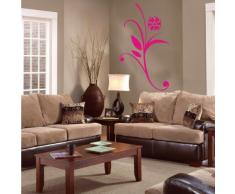 INDIGOS 4052166076098 Wandtattoo W448 Pflanze Blume Wandaufkleber 80 x 46 cm, pink