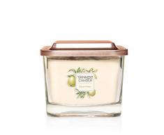 Yankee Candle Elevation Kollektion mit Plattformdeckel Mittelgroße quadratische Duftkerze mit 3 Dochten, Citrus Grove