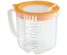 Dr. Oetker 1802 Messbecher mit Deckel, grau, transparent, 1,4 l