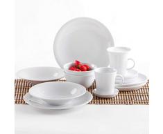 Kahla 32E198A90032C Update Design to go wieß Geschirrset für 2 Personen Starterset 14-teilig Porzellanservice Becher Schüssel Teller Suppenteller Snackteller