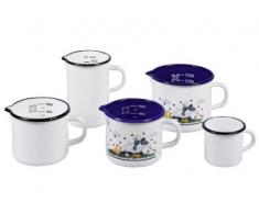 Karl Krüger 4102 Milchtopf m. A. 10 cm Gänseglück, Emaille, Weiß