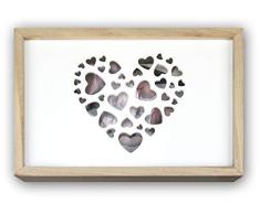 ZEP S.r.l. Love Box USB fÃ¼r 13 x 18 Fotos Holzbox, Holz, Natur und WeiÃ, AuÃenmaÃ 24,5 x 16 x 5 cm