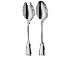 WMF Salatbesteck 2-teilig Salatgabel Servierlöffel Augsburger Faden Cromargan Edelstahl rostfrei poliert