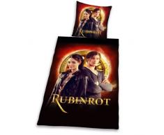 Herding 440465050 Bettwäsche Rubinrot, Kopfkissenbezug: 80 x 80 cm + Bettbezug: 135 x 200 cm, 100 % Baumwolle, Renforce