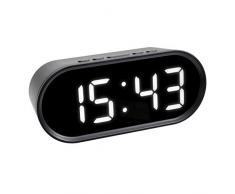 TFA Dostmann Digitaler Wecker mit LED-Leuchtziffern, inkl Innentemperatur, einstellbare Snooze Dauer, Kunststoff, schwarz, (L) 150 x (B) 50 x (H) 65 mm