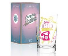 RITZENHOFF Everyday Darling Softdrinkglas von Claudia Schultes , aus Kristallglas, 300 ml, mit trendigen Dekoren
