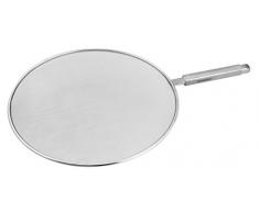 Fackelmann Spritzschutz VIA MONTENAPOLEONE, Spritzschutzdeckel für Pfannen, Spritzschutzsieb auf Edelstahl für das Braten ohne Fettspritzer, geeignet für Pfannen bis Ø 28 cm (Farbe: Silber), Menge: 1 Stück