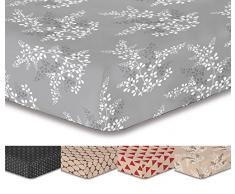 DecoKing Premium 94082 200x220 cm Spannbettlaken Steg 30 cm grau weiß Stahl Blumenmuster Spannbetttuch Microfaser Bettwäschegarnituren Hypnosis Collection Calluna 1
