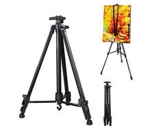 Hosim 61Tall Aluminium Metall Stativständer Dreieckige Staffelei, höhenverstellbar von 22 -61für LED-Schreibtafel Whiteboard Tafelbilder (Tragetasche enthalten)