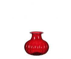 Casa Vivante Caja Vase, Glas, Rot, 11,5 x 11,5 x 10 cm