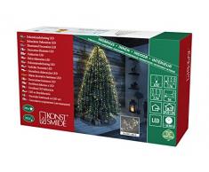 Konstsmide 6373-190 LED Lichterkette Sternenlametta / für Innen (IP20) / VDE geprüft / 12V Innentrafo / 702 warm weiße Dioden / silberfarbener Draht