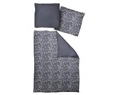 adam Flower Cuveé Bettwäsche-Set, Bio Baumwolle, Mood Indigo, 135 x 220 cm, 2-Einheiten