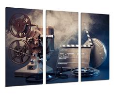 Wandbild - Geschichte Kino Hollywood, Projektor, 97 x 62 cm, Holzdruck - XXL Format - Kunstdruck, ref.26407