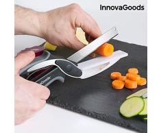 InnovaGoods IG812881 Mini-Klingen mit integriertem Schneidebrett, Schwarz/Grau