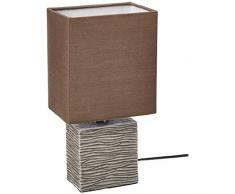 Umi. by Amazon Tischlampe, Lampenschirm aus Stoff mit rechteckigem Holz-Lampenfuß, 29,21 cm