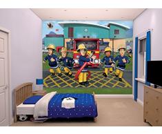 Walltastic Sam, der Feuerwehrmann, Tapete, Wandbild, Papier, Multi, 8 x 10 ft