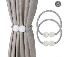 OOTSR Magnetic Curtain Tiebacks Raffhalter für Vorhänge Vorhanghalter für Gardinen und Vorhänge, Klassischen Europäischen Vorhang Magnetic Tieback für Heim und Büro-Dekoration(Grau)