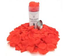 (Getrennt, Desodoriert) Künstliche gefälschte Rosenblätter für Romantische Nacht, Hochzeit, Event, Party, Dekoration, in loser Schüttung (1000 Stücke, Leidenschafts-Rot)