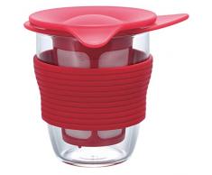 Hario HDT-M-R Teekanne, Glas, rot