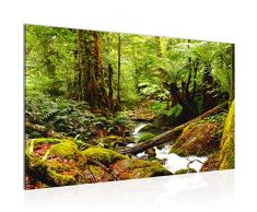 Bild Wald Landschaft Wandbild Vlies - Leinwand Bilder XXL Format Wandbilder Wohnzimmer Wohnung Deko Kunstdrucke Grün 1 Teilig - MADE IN GERMANY - Fertig zum Aufhängen 610914c