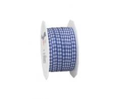 Präsent - VICHY Geschenkband - royalblau/weiss - 20-m-Rolle 10 mm