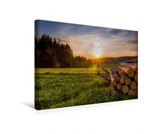 Calvendo Premium Textil-Leinwand 45 cm x 30 cm quer, Sonnenuntergang bei Annaberg | Wandbild, Bild auf Keilrahmen, Fertigbild auf echter Leinwand, Leinwanddruck Natur Natur