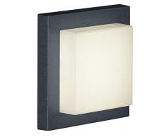Trio Leuchten LED-Aussen-Wandleuchte Hondo in Aluminiumguss anthrazit, PVC-Schirm weiß 228960142