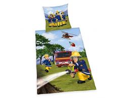 Herding Feuerwehrmann Sam Bettwäsche- Set, Baumwolle, mehrfarbig, Deutsche Größe