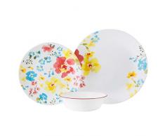 CORELLE Vitrelle Tafelservice aus Glas, 12 Stück, bruchfest, splitterfest, Glas, Mehrfarbig, 27.94 x 12.38 x 26.67 cm