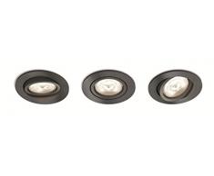 Philips myLiving LED Warmglow Einbauspot Shellbark, 3-flammig, rund, anthrazit