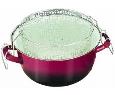 Ibili Volcan Frittier-Set, Pommestopf, Frittentopf, Fritteuse mit Einhängekorb, 24 cm Durchmesser, 12,5 cm Höhe, Füllmenge 4,6l