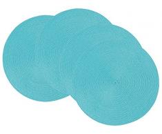 Now Designs Runde Disko Platzsets, 4 Stück türkis