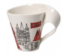 Villeroy & Boch Cities of the World Kaffeebecher Bonn, 300 ml, Premium Porzellan, Weiß/Bunt