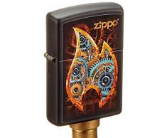 Zippo Steampunk Flame Feuerzeug, Messing, schwarz, one Size