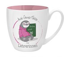 Gruss & Co 45496 Anti-Stress Tasse für Lehrerinnen, 45 cl, Geschenk, New Bone China, Rosa, 9.5 cm