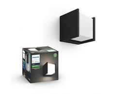 Philips Hue White LED Wandleuchte Fuzo (quadratisch block), für den Aussenbereich, dimmbar, warmweißes Licht, steuerbar via App, kompatibel mit Amazon Alexa (Echo, Echo Dot)