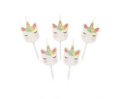 Talking Tables UNICORN-CANDLES Einhornförmige Kerzen 5er Pack, Paper