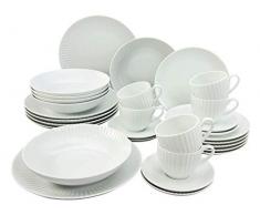 Creatable, 20247, Serie ALLEGRA weiß, Geschirrset teilig Kombiservice, 30-tlg, Porzellan